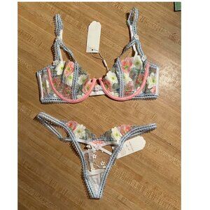 For Love and Lemons Daisy Blossom Bra and Panty Set